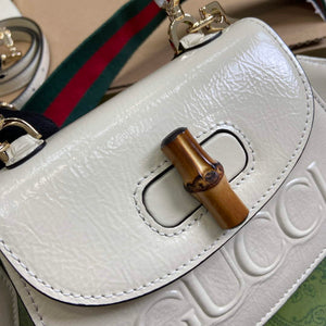 Gucci 786482 Gucci Bamboo 1947 Mini Top Handle Bag White - Default Title - View 5