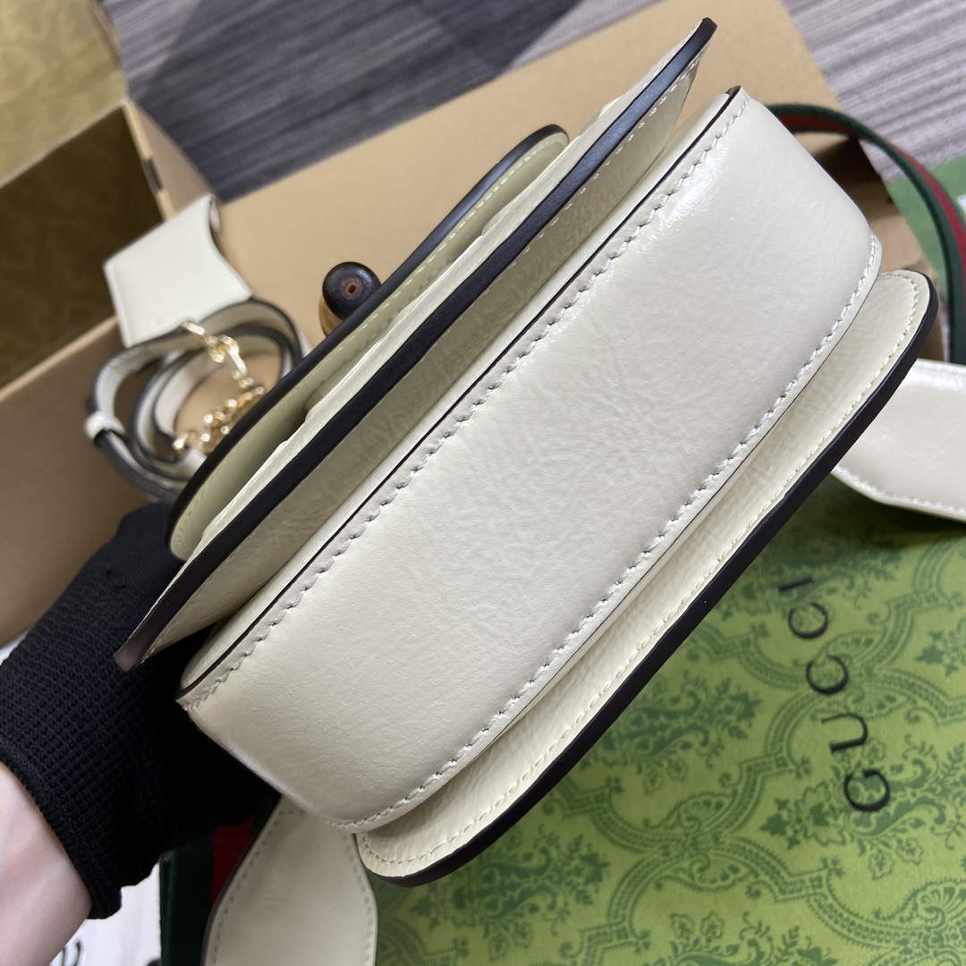 Gucci 786482 Gucci Bamboo 1947 Mini Top Handle Bag White - Default Title - View 7