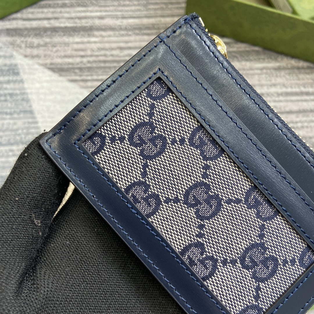 Gucci 790033 GG card case wallet Blue leather - Default Title - View 6