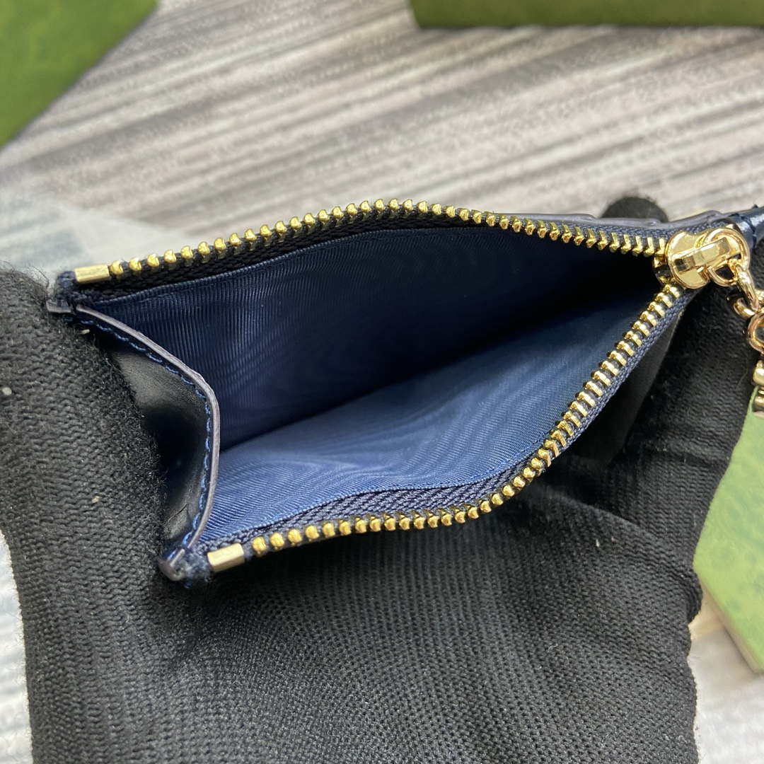Gucci 790033 GG card case wallet Blue leather