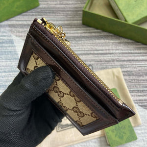 Gucci 790033 GG card case wallet Brown leather - Default Title - View 6
