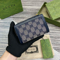 Gucci 790037 Gucci Luce mini zip wallet Blue leather - Default Title - View 1
