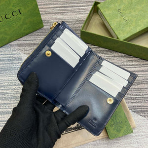 Gucci 790037 Gucci Luce mini zip wallet Blue leather - Default Title - View 7