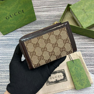 Gucci 790037 Gucci Luce mini zip wallet  Brown leather - Default Title - View 2