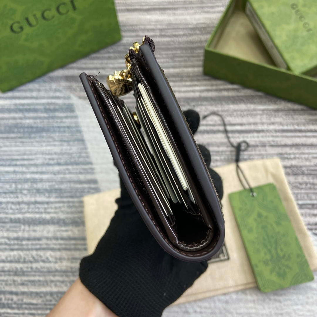 Gucci 790037 Gucci Luce mini zip wallet  Brown leather