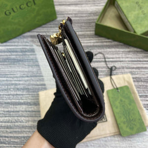 Gucci 790037 Gucci Luce mini zip wallet  Brown leather - Default Title - View 3