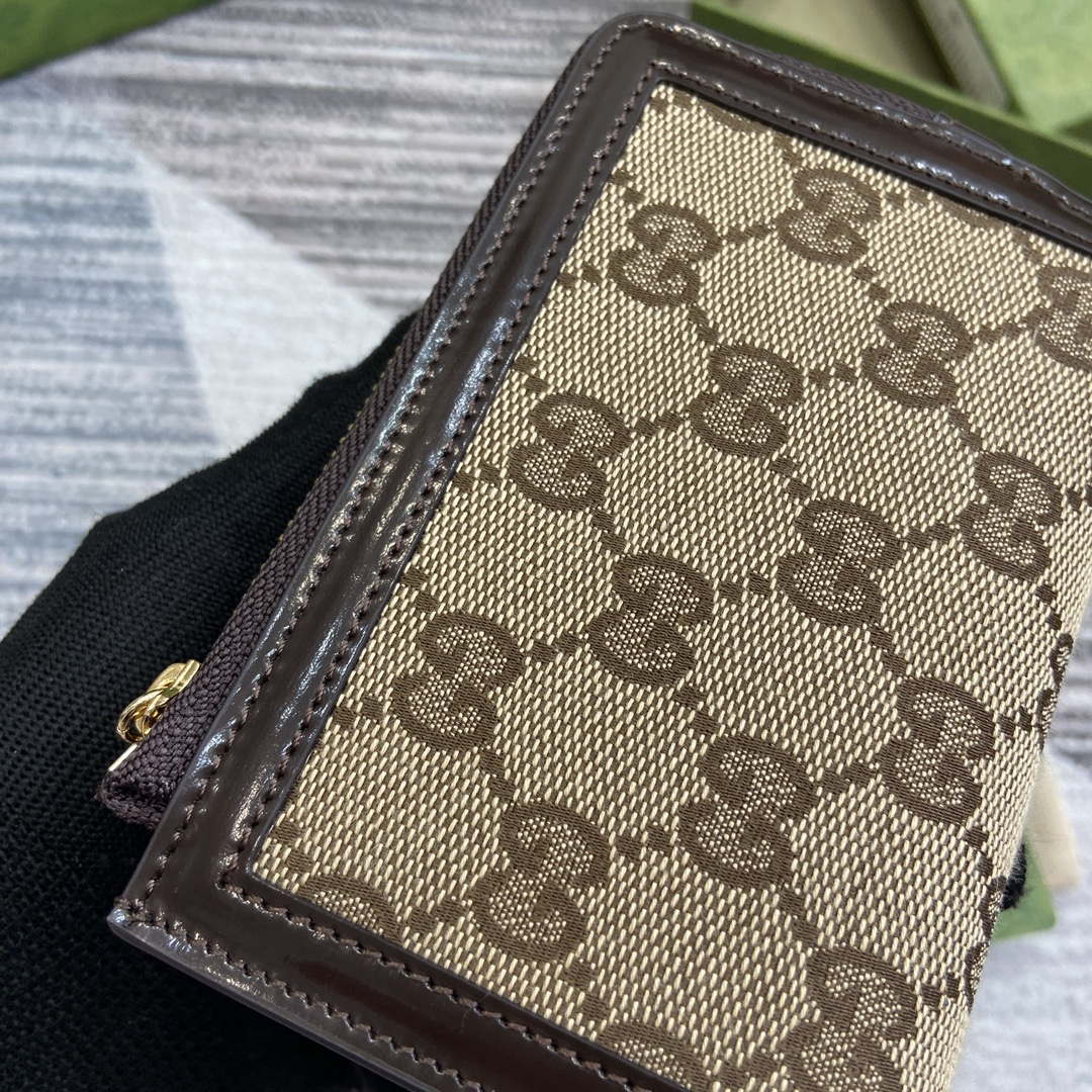 Gucci 790037 Gucci Luce mini zip wallet  Brown leather - Default Title - View 6