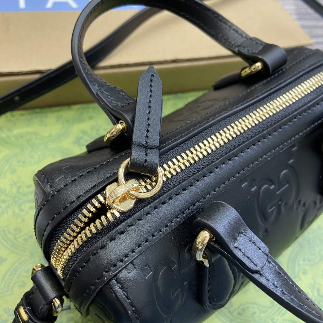 Gucci 790130 GG Super Mini Top Handle Bag Black - Default Title - View 7