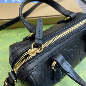 Gucci 790130 GG Super Mini Top Handle Bag Black - Default Title - View 7