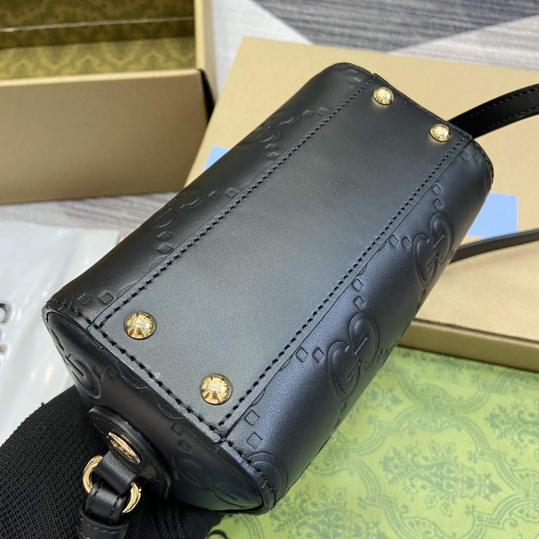 Gucci 790130 GG Super Mini Top Handle Bag Black - Default Title - View 8