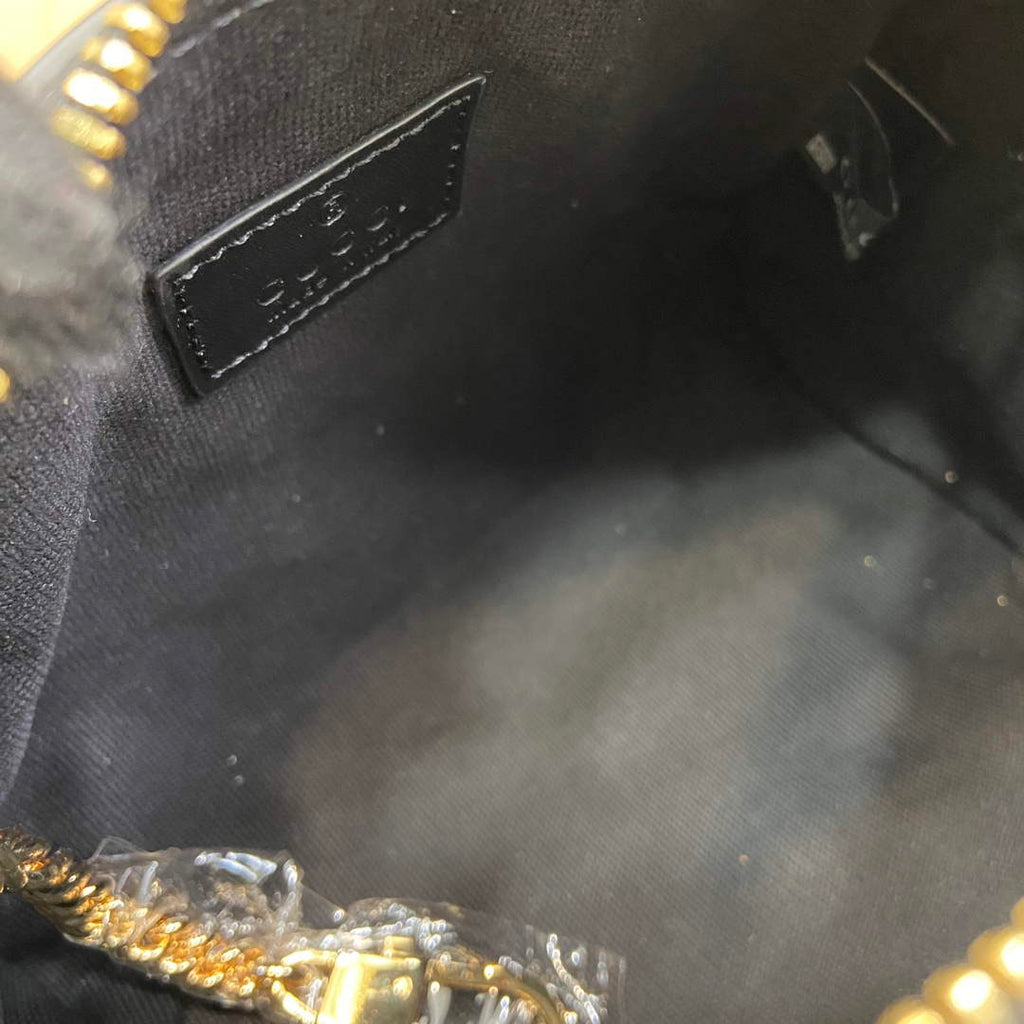 Gucci 790130 GG Super Mini Top Handle Bag Black
