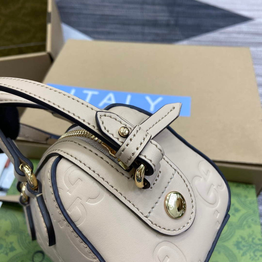 Gucci 790130 GG Super Mini Top Handle Bag Light beige