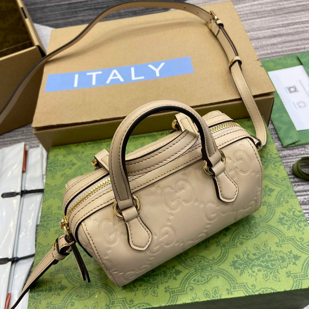 Gucci 790130 GG Super Mini Top Handle Bag Light beige
