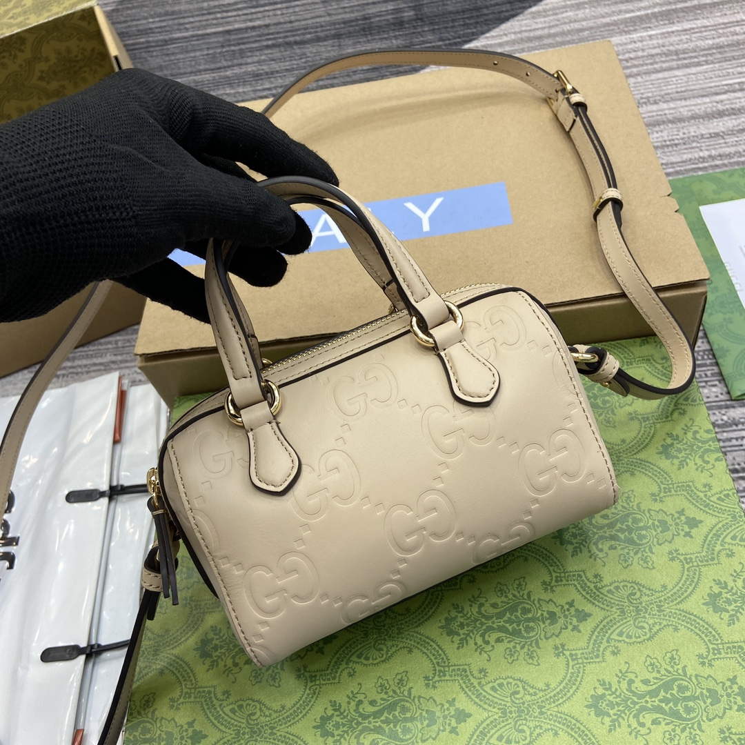 Gucci 790130 GG Super Mini Top Handle Bag Light beige - Default Title - View 6