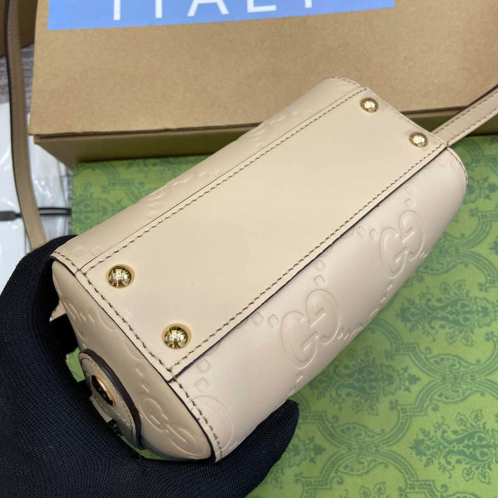 Gucci 790130 GG Super Mini Top Handle Bag Light beige