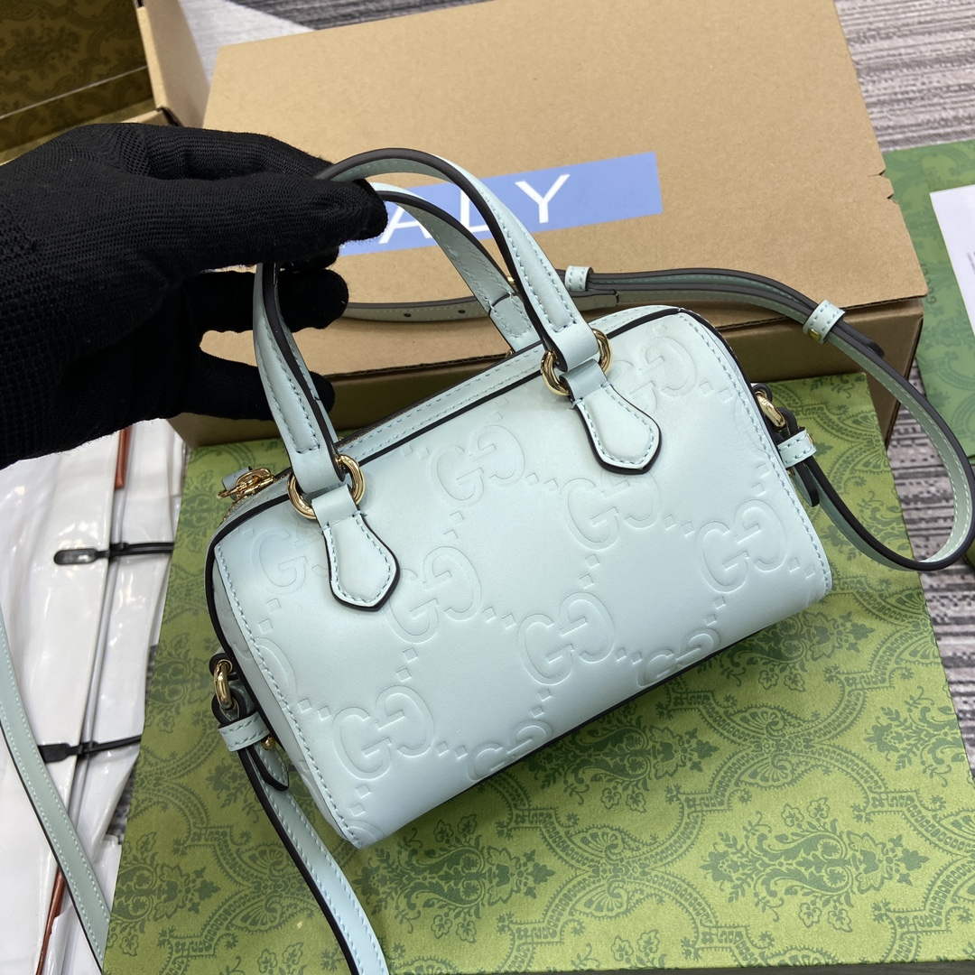 Gucci 790130 GG Super Mini Top Handle Bag Light Green - Default Title - View 10