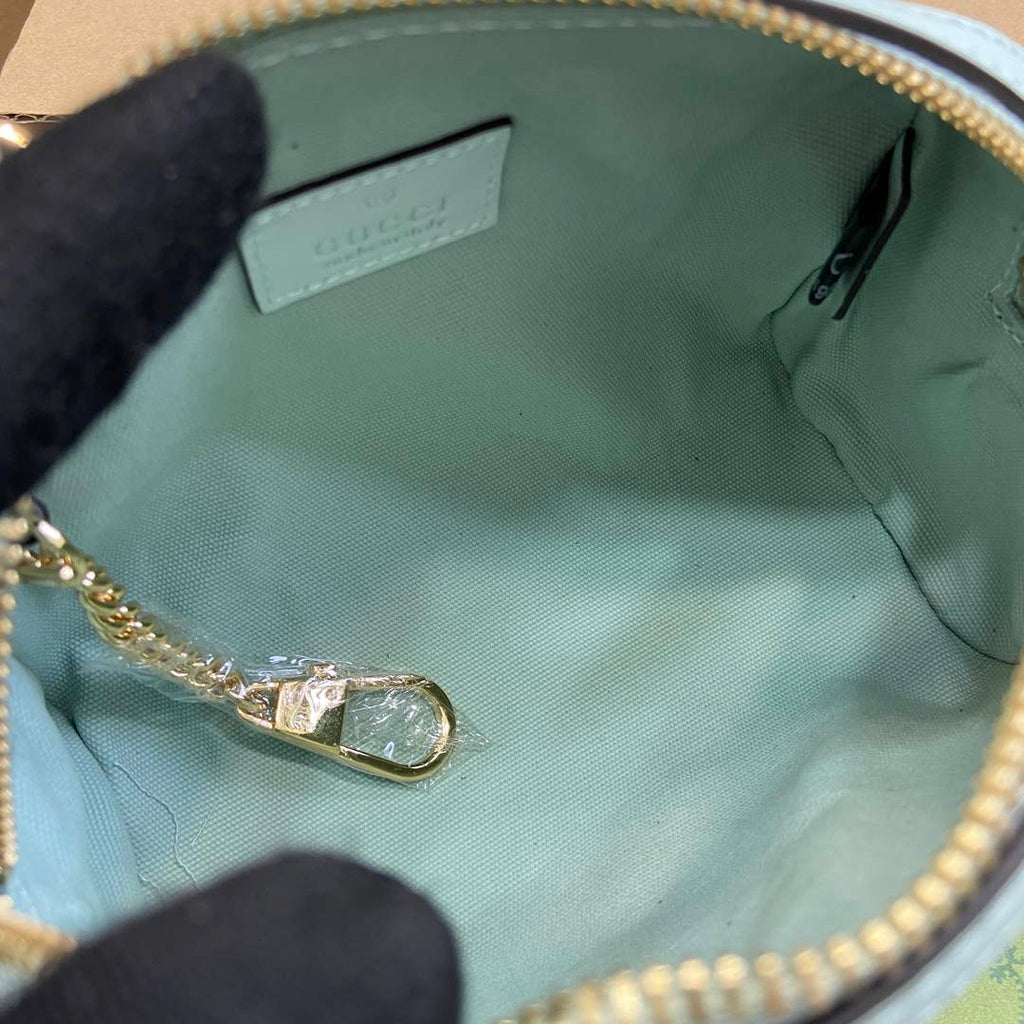 Gucci 790130 GG Super Mini Top Handle Bag Light Green