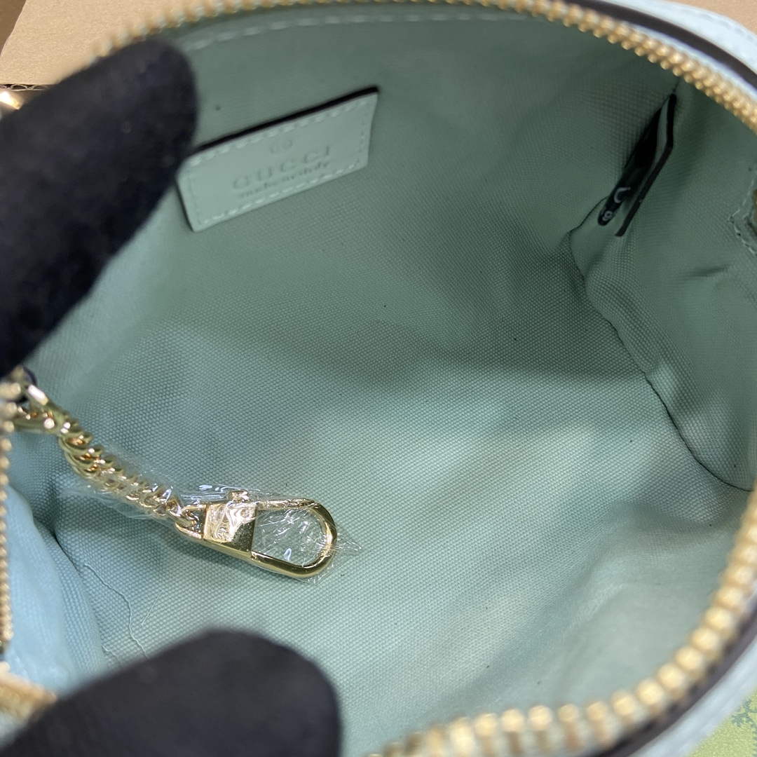 Gucci 790130 GG Super Mini Top Handle Bag Light Green - Default Title - View 11