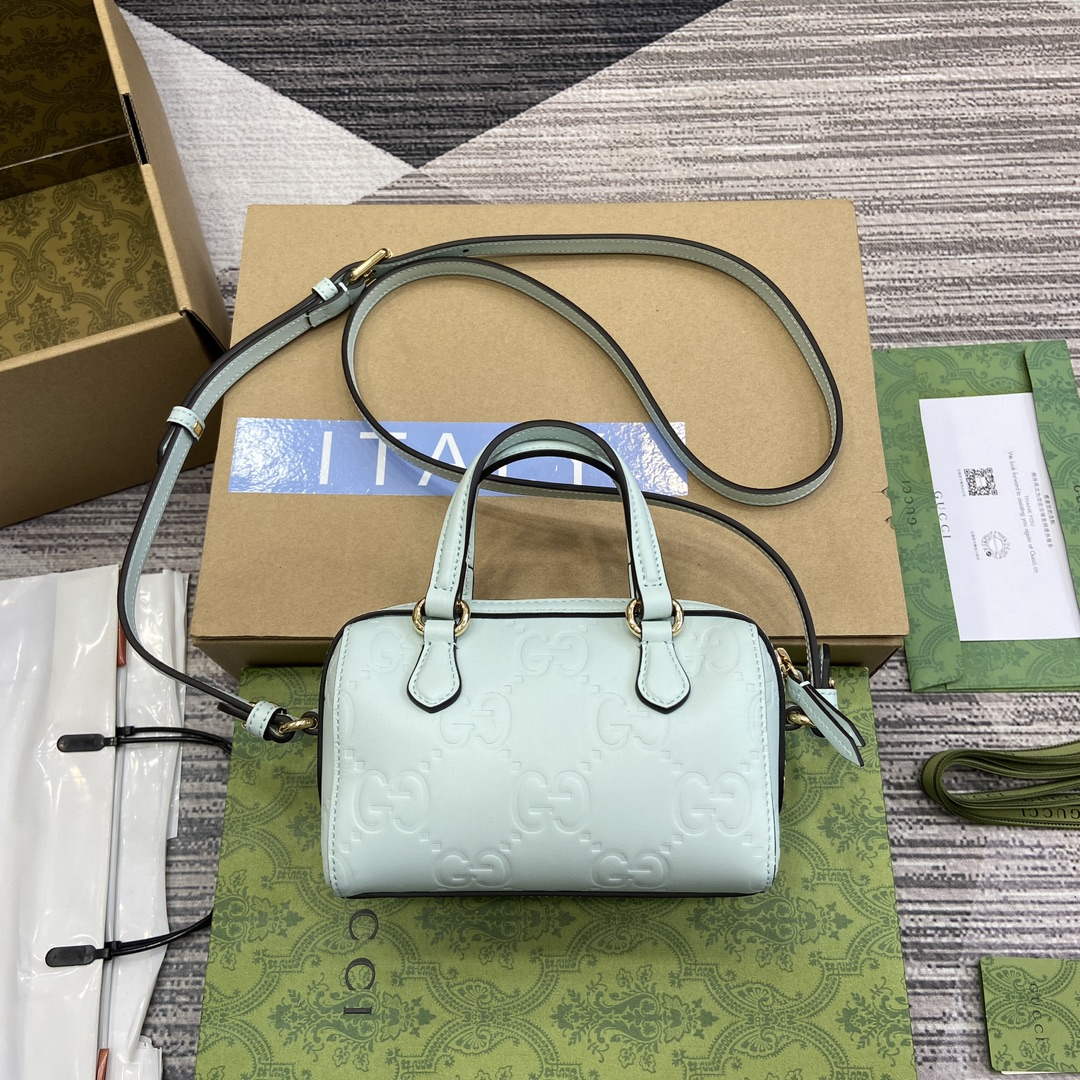 Gucci 790130 GG Super Mini Top Handle Bag Light Green - Default Title - View 2