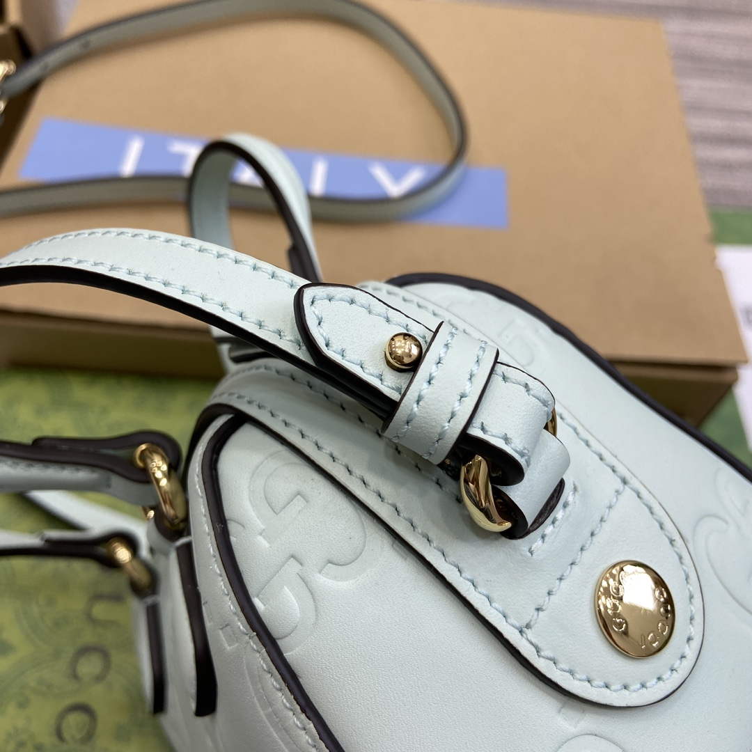 Gucci 790130 GG Super Mini Top Handle Bag Light Green - Default Title - View 4
