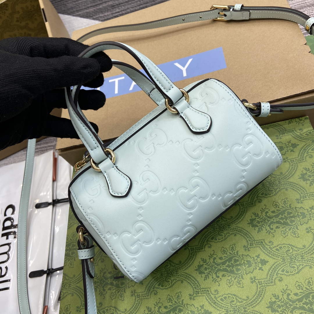 Gucci 790130 GG Super Mini Top Handle Bag Light Green - Default Title - View 7