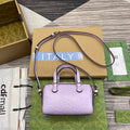 Gucci 790130 GG Super Mini Top Handle Bag Light purple - Default Title - View 1