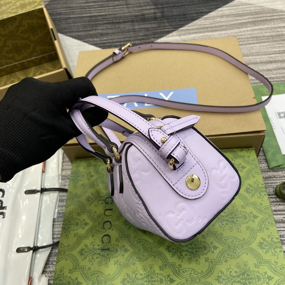 Gucci 790130 GG Super Mini Top Handle Bag Light purple
