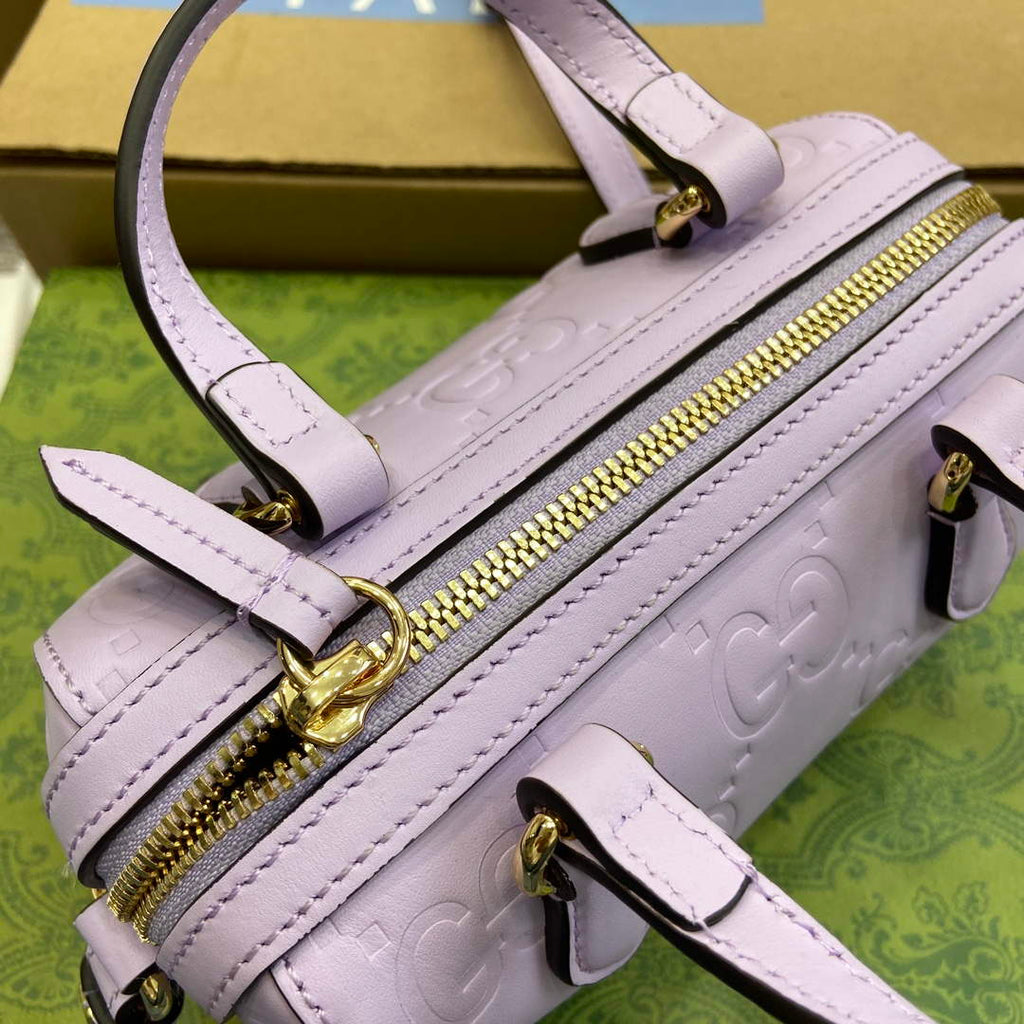 Gucci 790130 GG Super Mini Top Handle Bag Light purple