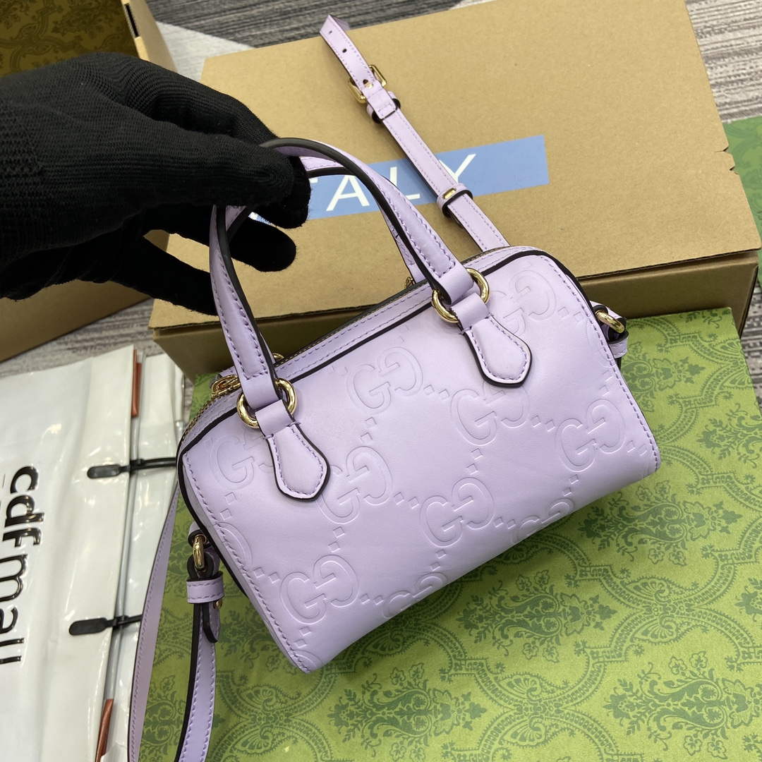 Gucci 790130 GG Super Mini Top Handle Bag Light purple - Default Title - View 5