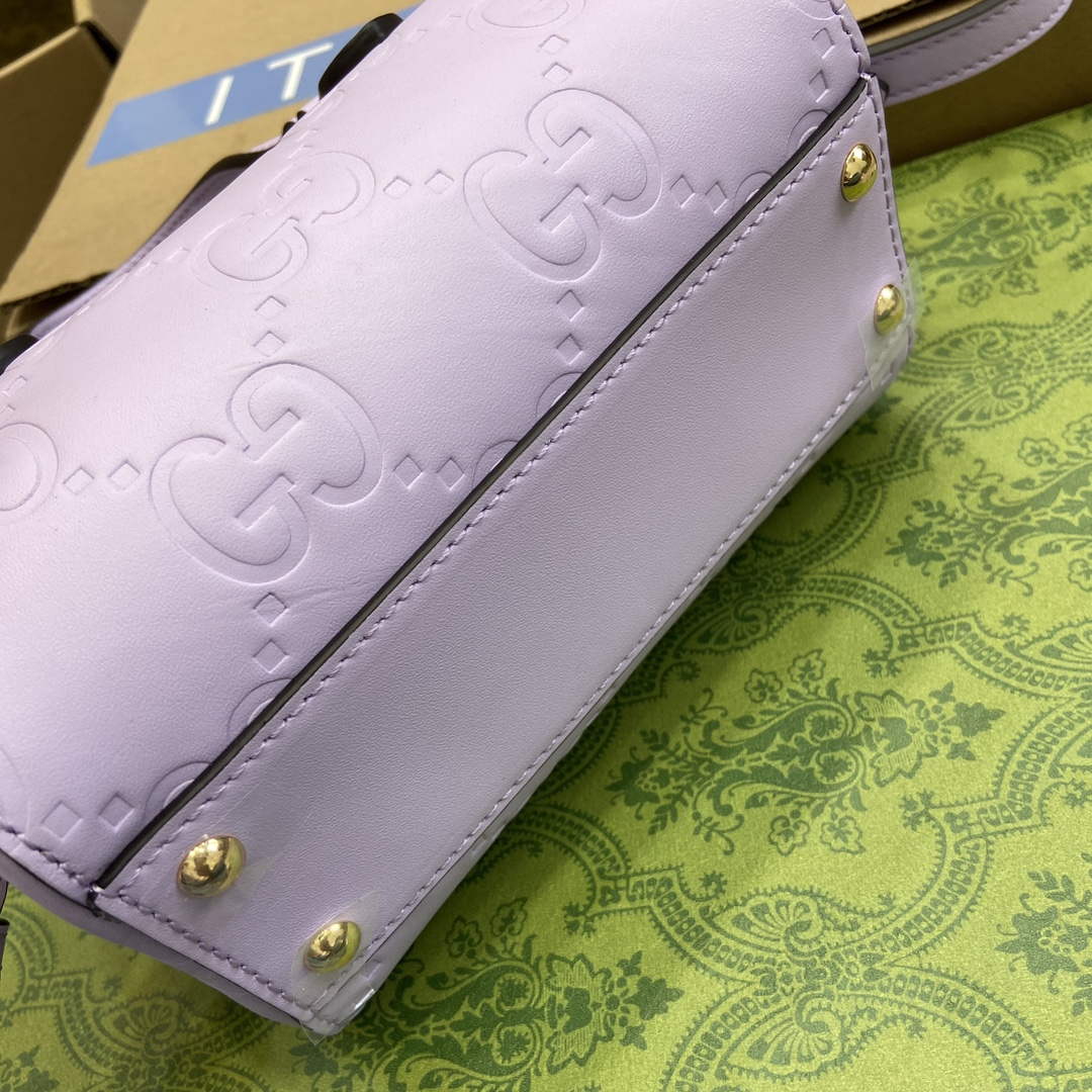 Gucci 790130 GG Super Mini Top Handle Bag Light purple - Default Title - View 6