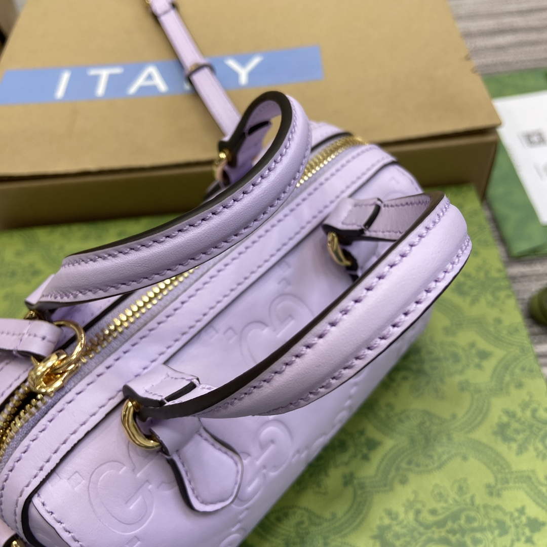 Gucci 790130 GG Super Mini Top Handle Bag Light purple - Default Title - View 7