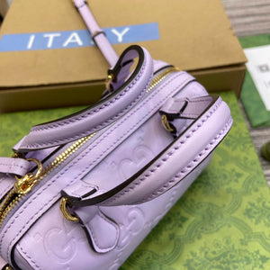 Gucci 790130 GG Super Mini Top Handle Bag Light purple - Default Title - View 7