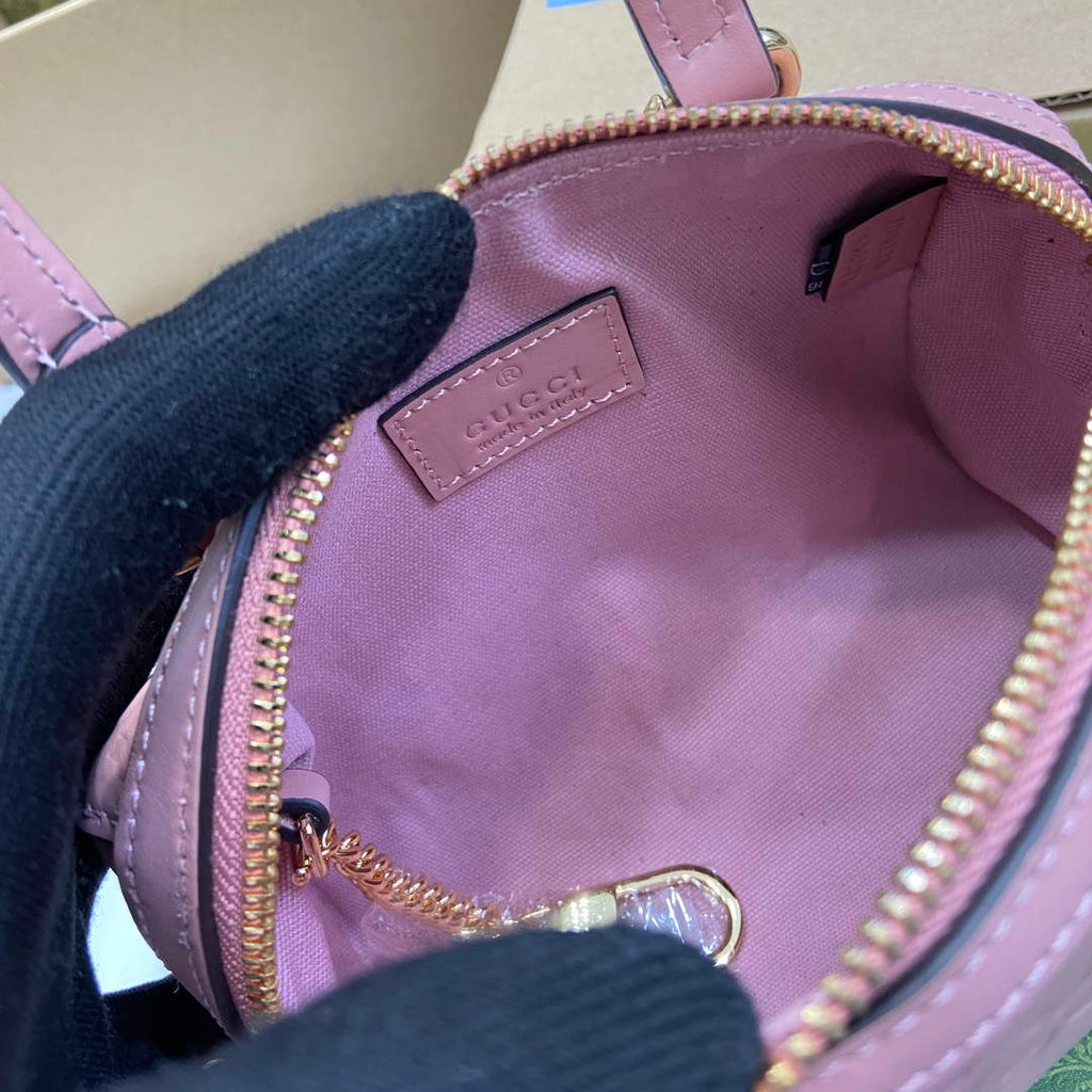Gucci 790130 GG Super Mini Top Handle Bag Rose beige