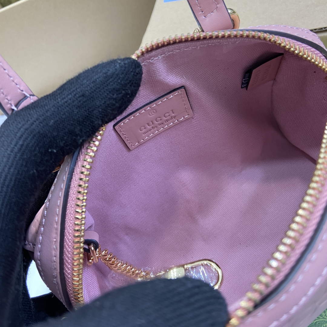 Gucci 790130 GG Super Mini Top Handle Bag Rose beige