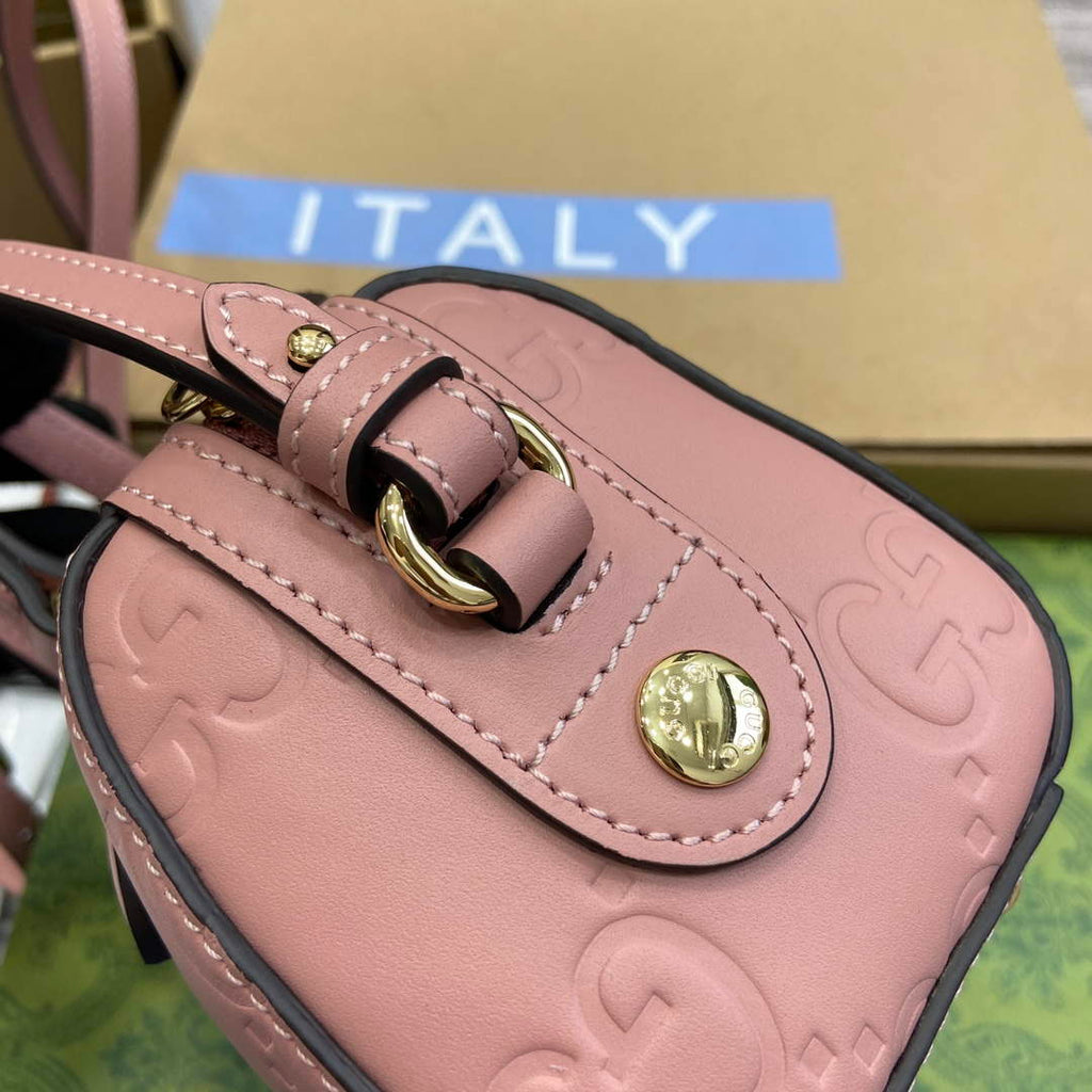Gucci 790130 GG Super Mini Top Handle Bag Rose beige