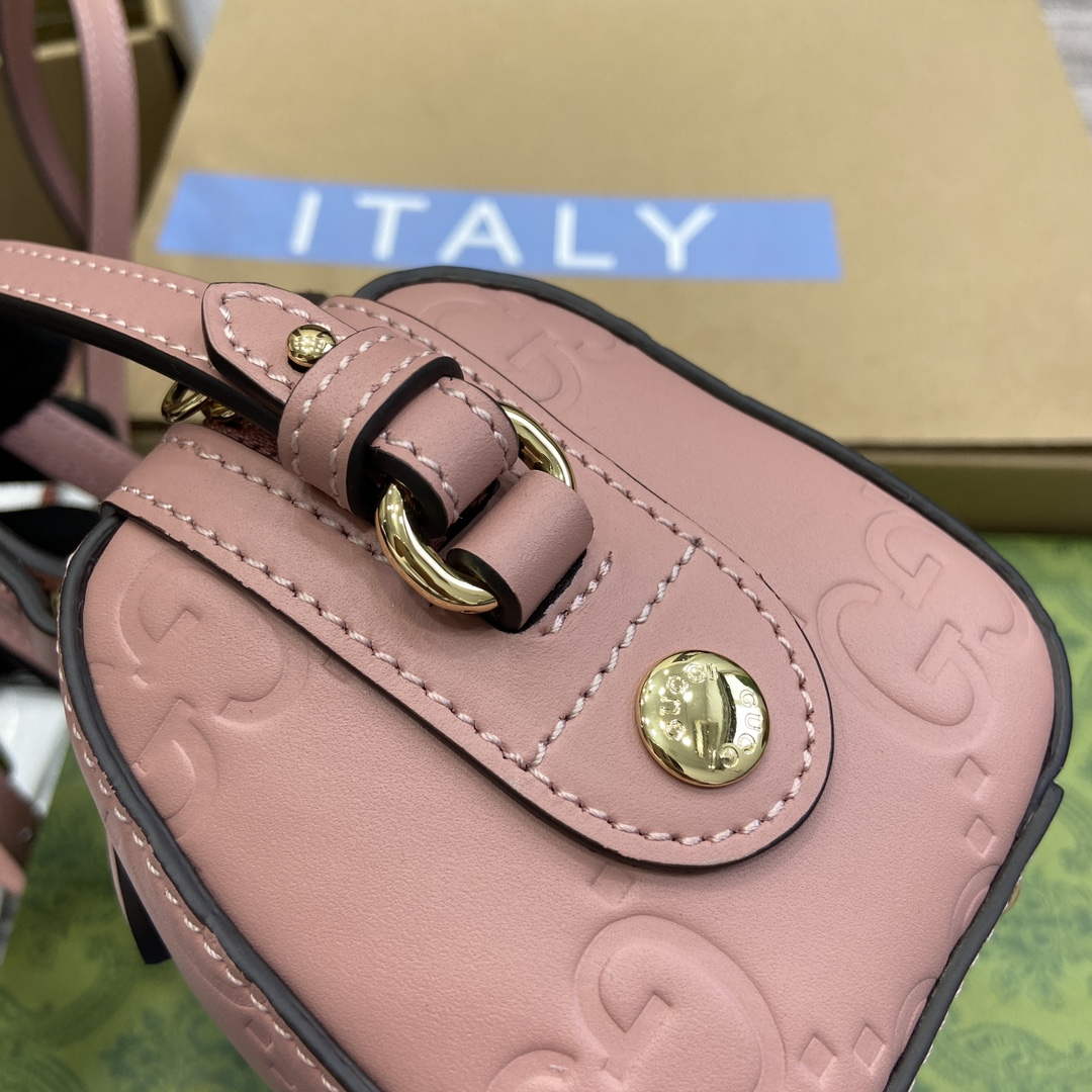 Gucci 790130 GG Super Mini Top Handle Bag Rose beige