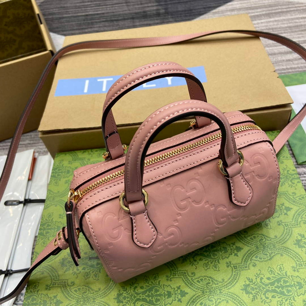 Gucci 790130 GG Super Mini Top Handle Bag Rose beige