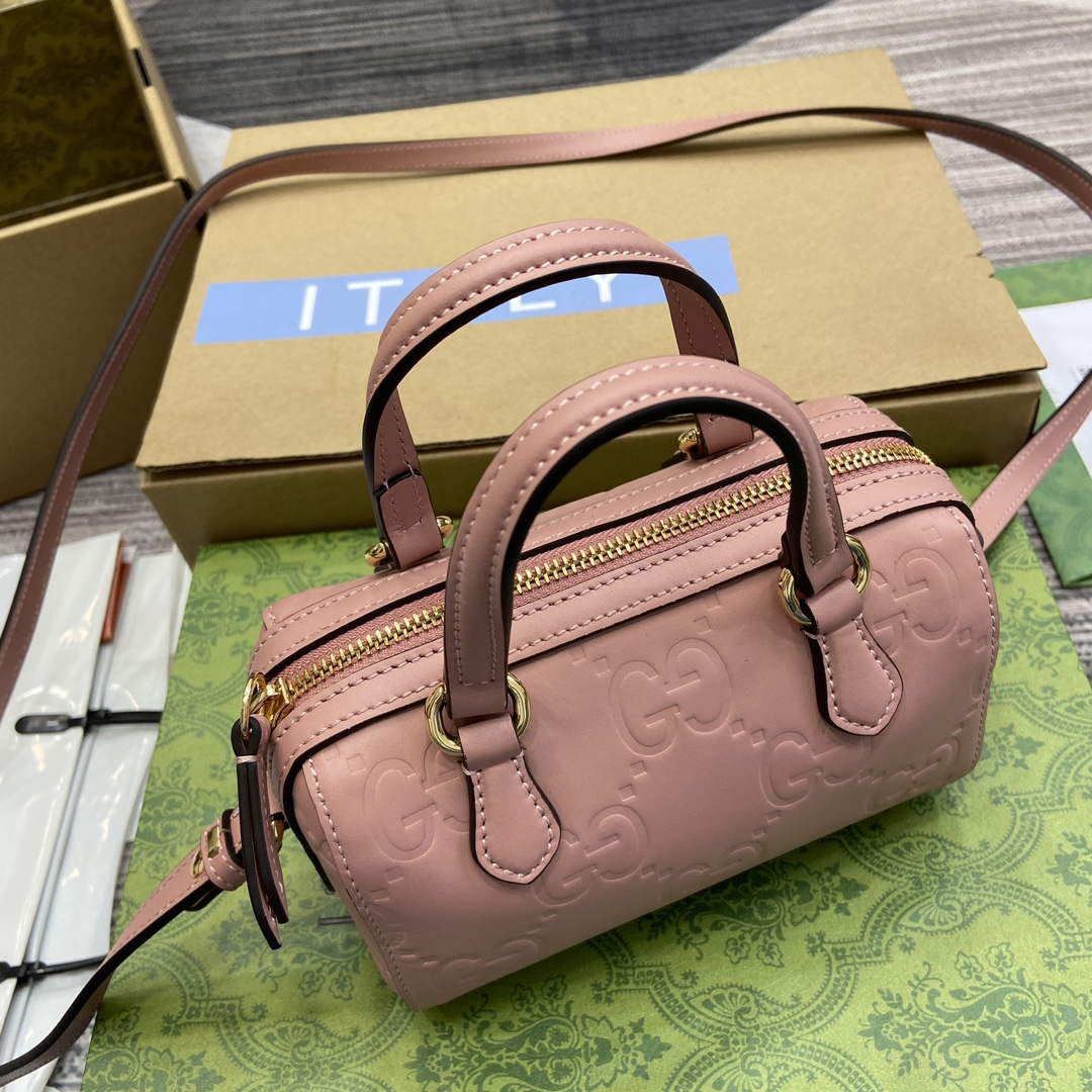 Gucci 790130 GG Super Mini Top Handle Bag Rose beige
