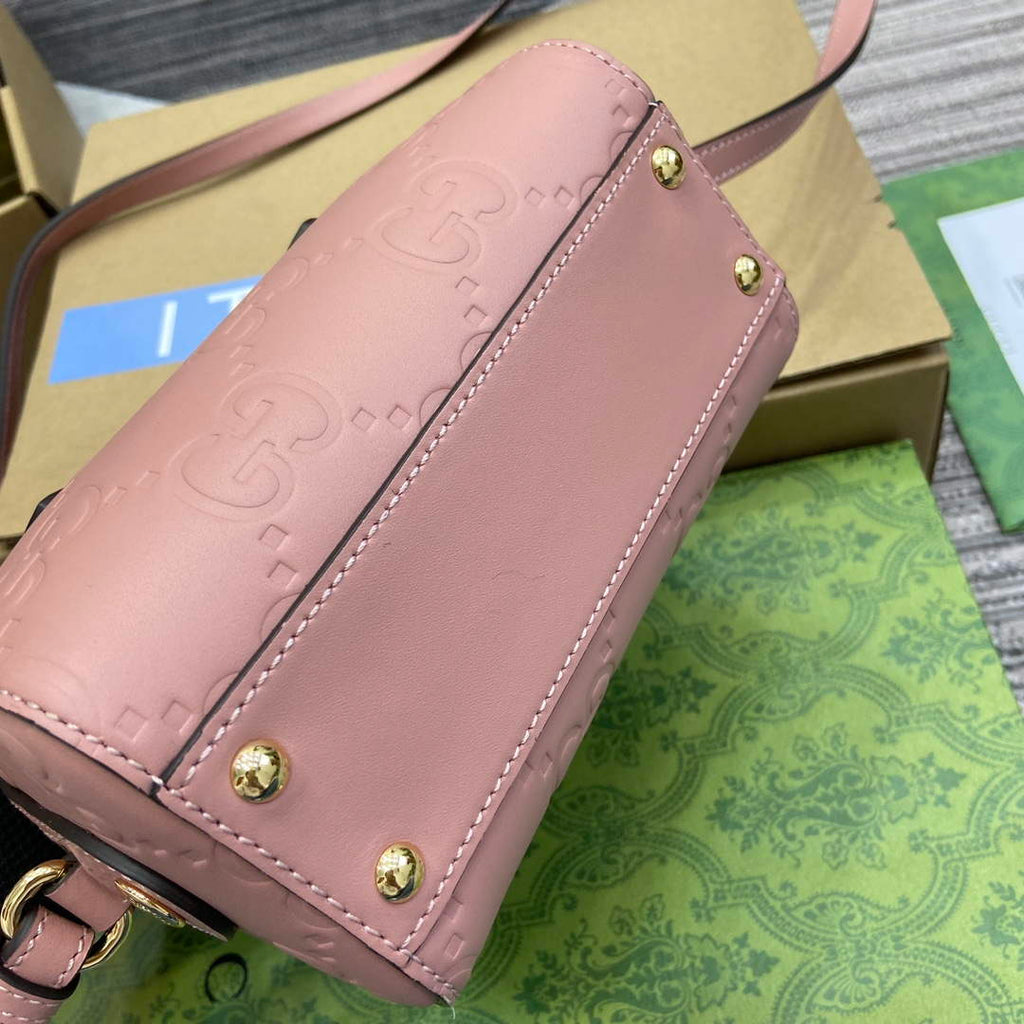 Gucci 790130 GG Super Mini Top Handle Bag Rose beige