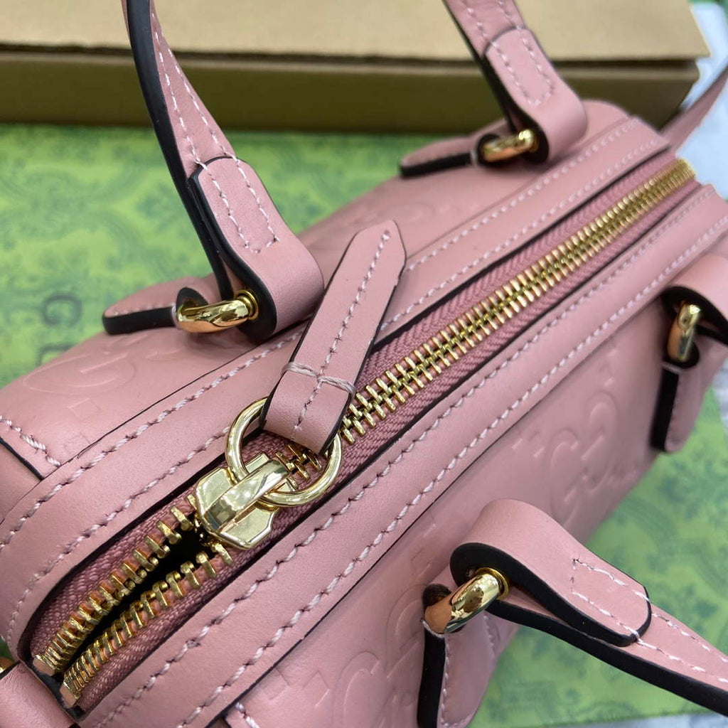 Gucci 790130 GG Super Mini Top Handle Bag Rose beige