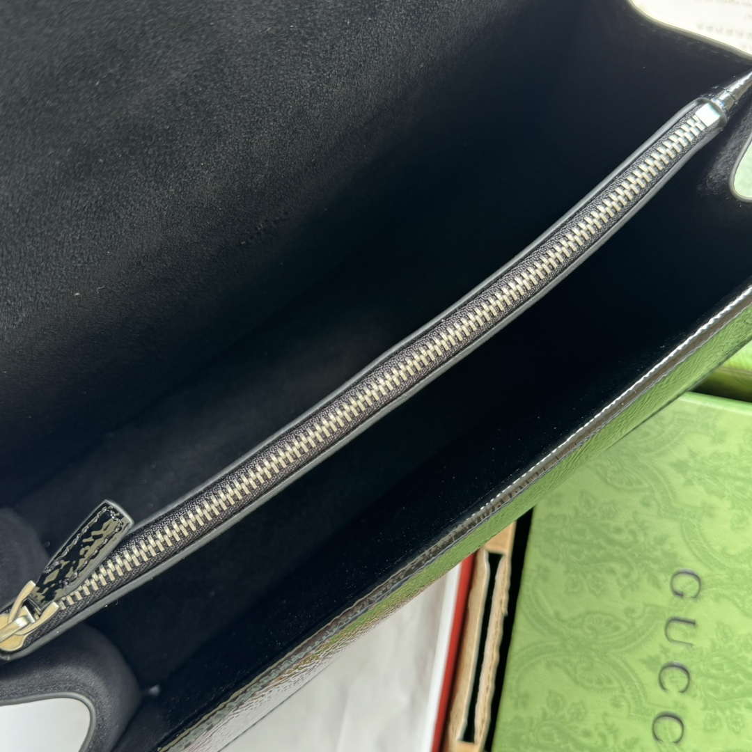Gucci 795005 GG Dionysus small shoulder bag Black patent leather - Default Title - View 9