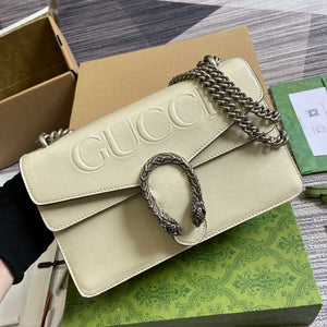 Gucci 795005 GG Dionysus small shoulder bag Light Gray patent leather logo - Default Title - View 4