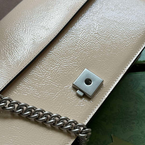 Gucci 795005 GG Dionysus small shoulder bag Light grey patent leather - Default Title - View 8