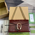 Gucci 795005 GG Dionysus small shoulder bag Wine Red patent leather logo - Default Title - View 1
