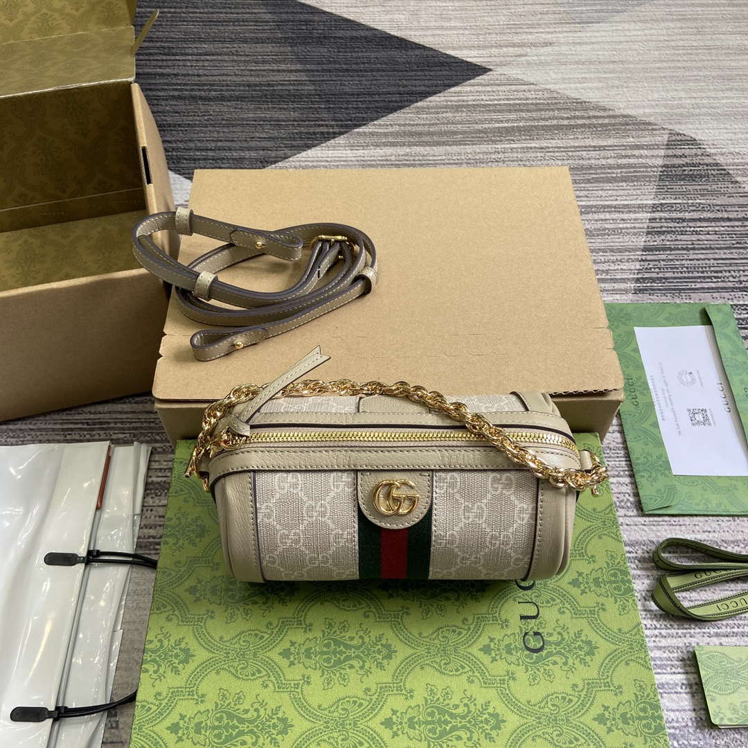 Gucci 795208 Ophidia Mini Shoulder Bag Oatmeal
