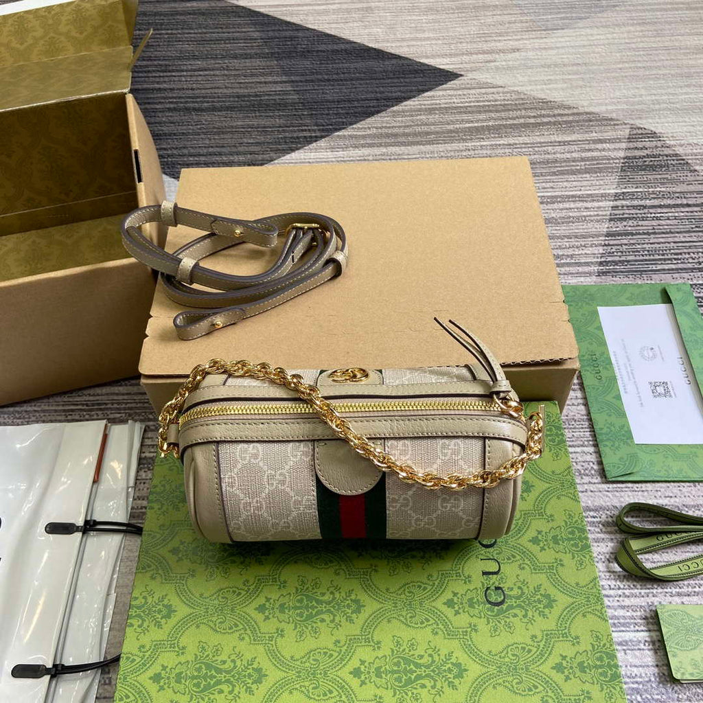Gucci 795208 Ophidia Mini Shoulder Bag Oatmeal