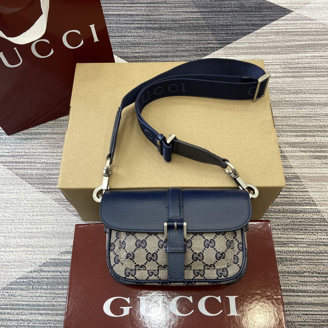 Gucci 795213 GG Super Mini Bag Dark Blue - Default Title - View 1