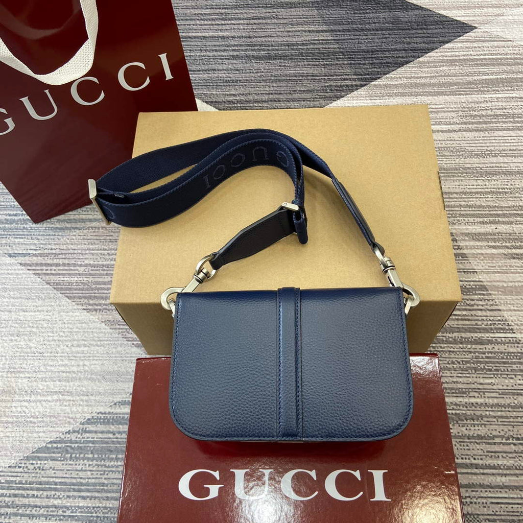 Gucci 795213 GG Super Mini Bag Dark Blue