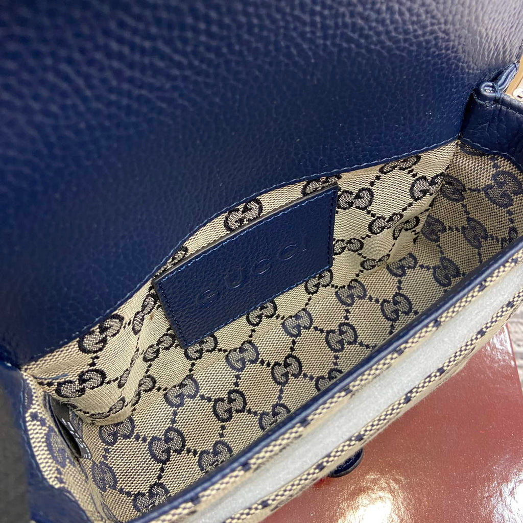 Gucci 795213 GG Super Mini Bag Dark Blue