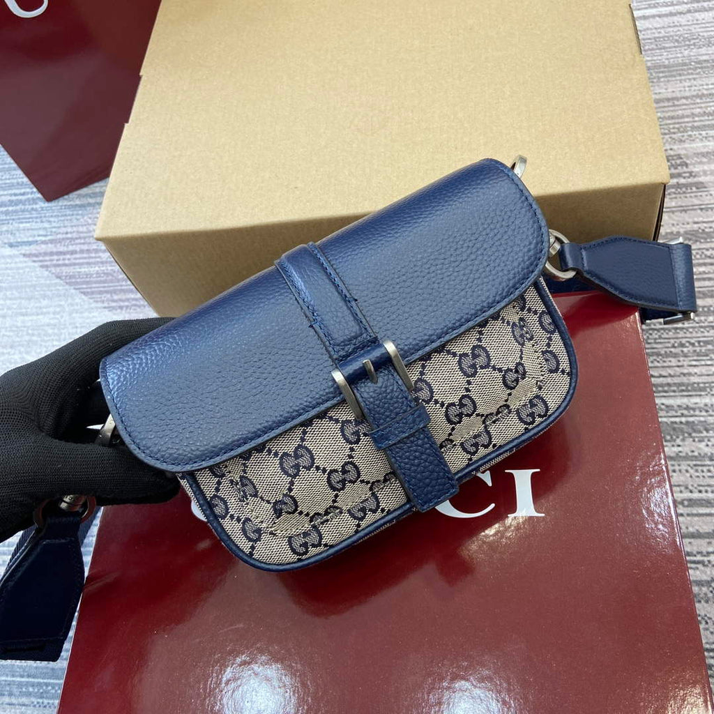 Gucci 795213 GG Super Mini Bag Dark Blue